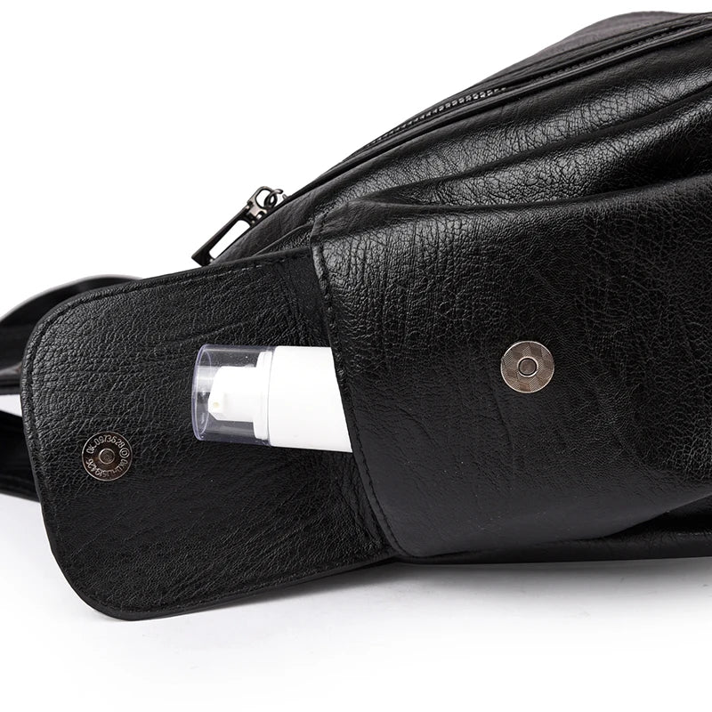 Pu shoulder bag fashionable temperament zipper opening design daily commuter handbag