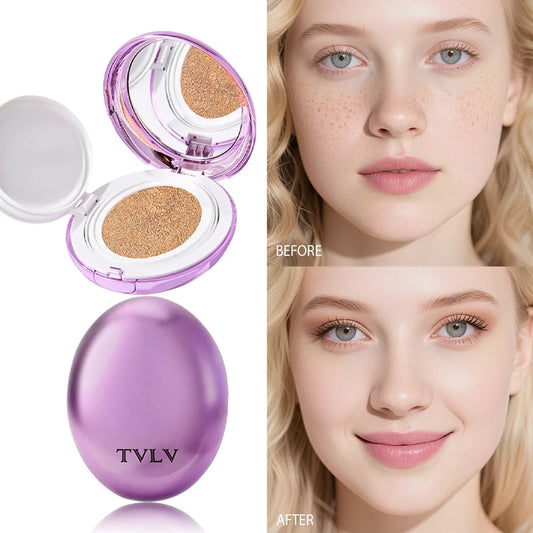 Korean Air Cushion Concealer Foundation, SPF Makeup Base with Soft-Focus Filter, Lightweight Non-Cakey, Long-Lasting Matte Cover