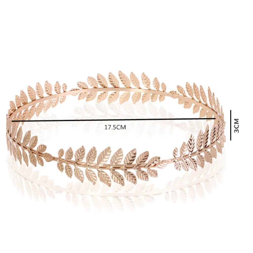 Golden Greek Goddess Crown Laurel Wreath Gold Leaf Headband for Men Circlet Toga Costume Accessories Wedding Party Supplies