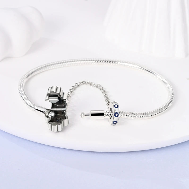 925 Sterling Silver Travel Plane Snake Basic Chain Cat and Moon Bracelet fit Original Charm Beads DIY Women Design Jewelry Party