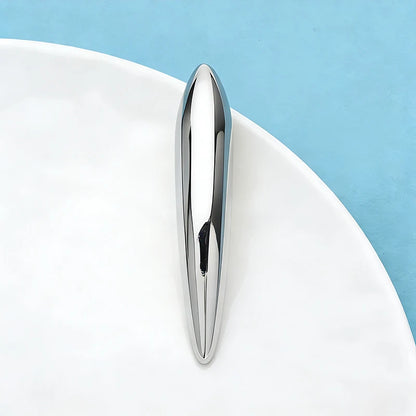Wuli&baby Stainless Steel Geometric Brooches For Women Unisex Long Oval Party Office Clothes Brooch Pins Gifts