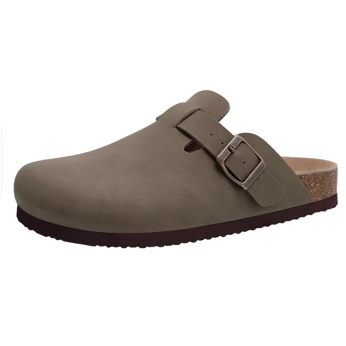 Goosecret Genuine Cow Suede Clogs for Women Men Clogs Soft Cork Footbed Mules Leisure House Shoes with Arch Support Beach Slides