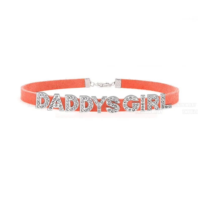 Sexy Gothic DADDYS GIRL Letters Choker Necklace Women DIY Custom Name Collar Chocker Jewelry Necklaces Customized Products Gift
