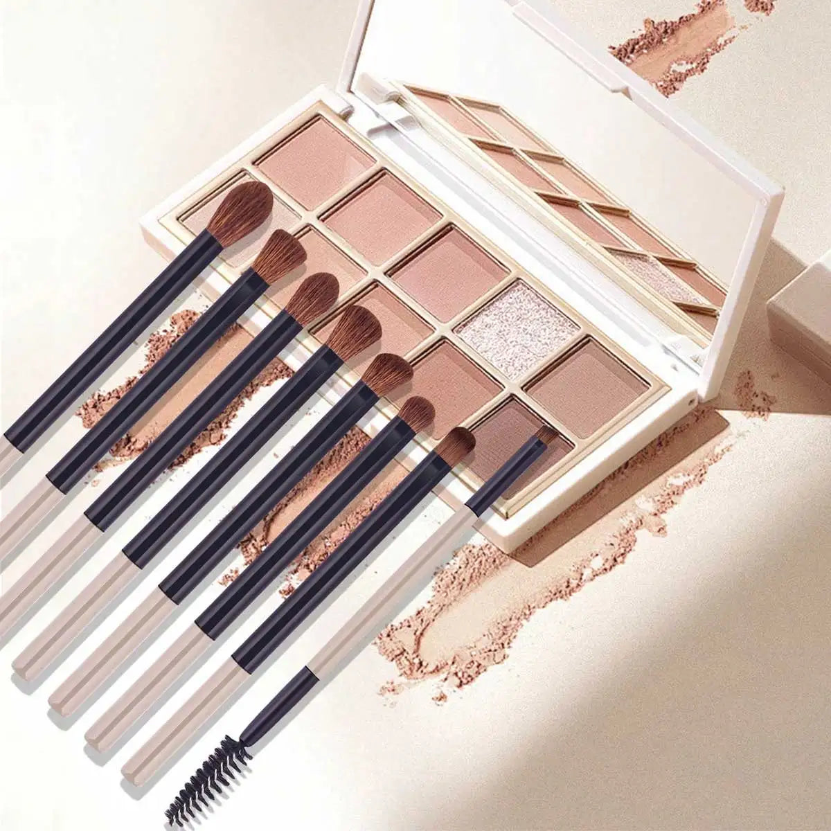 17pcs Professional Soft Long Aluminum Makeup Brush Set, Including Foundation Brush, Eyeshadow Brush, Eyebrow Brush, Blending