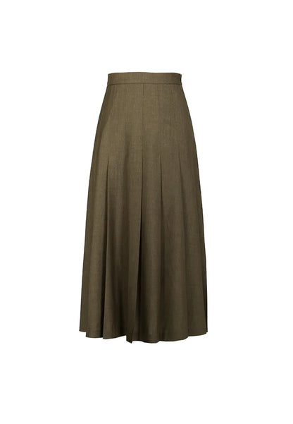 Autumn Suit Skirt for Women, French High-Waisted Pleated Skirt, Slimming, Workwear, College Style Long Skirt