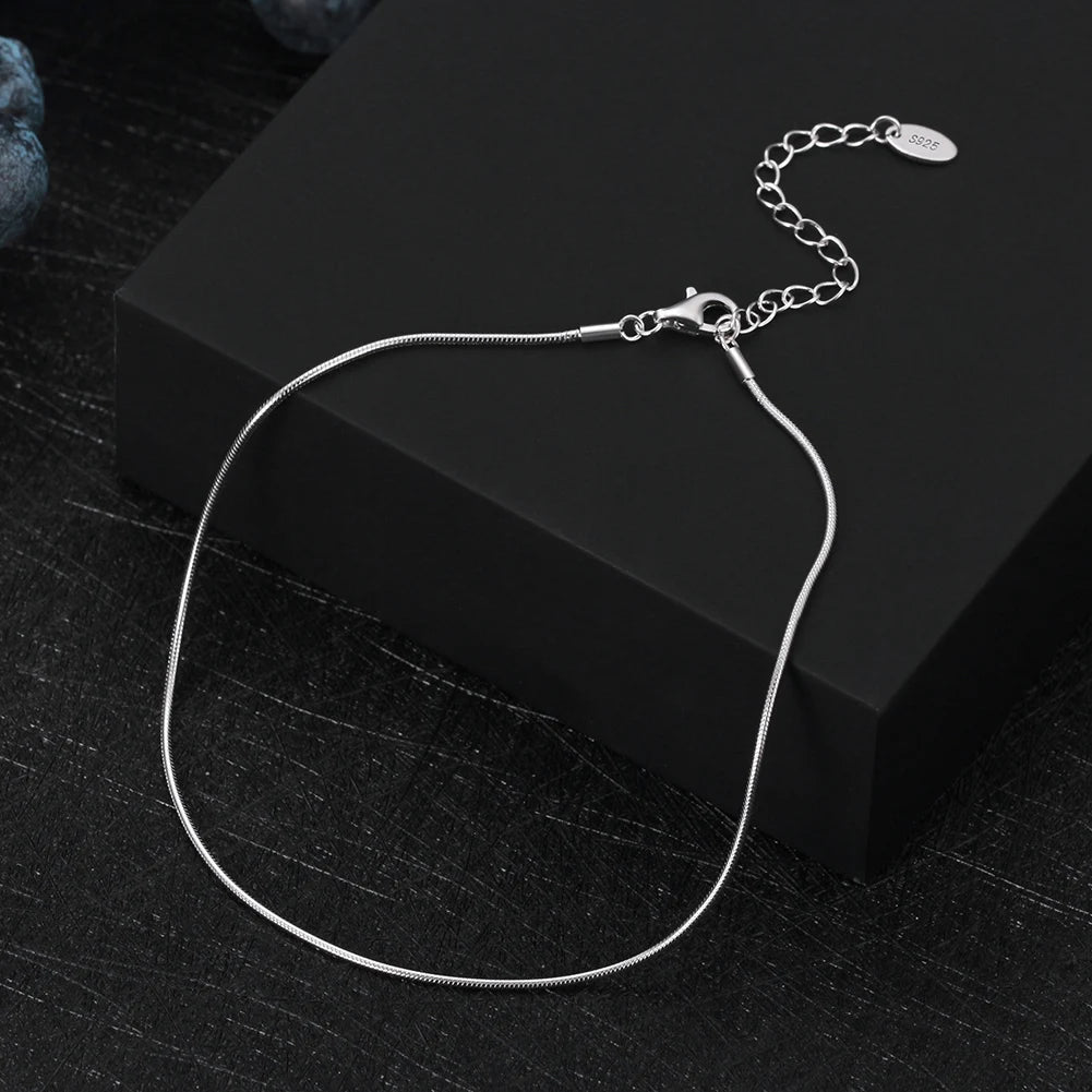 Rinntin Italian Sparkle Mirror Link Chain Anklet Women's 925 Silver Summer Foot Chain Bracelet Fashion Ankle Straps Jewelry SA29