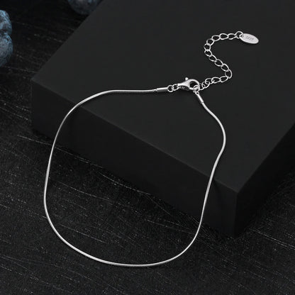 Rinntin Italian Sparkle Mirror Link Chain Anklet Women's 925 Silver Summer Foot Chain Bracelet Fashion Ankle Straps Jewelry SA29