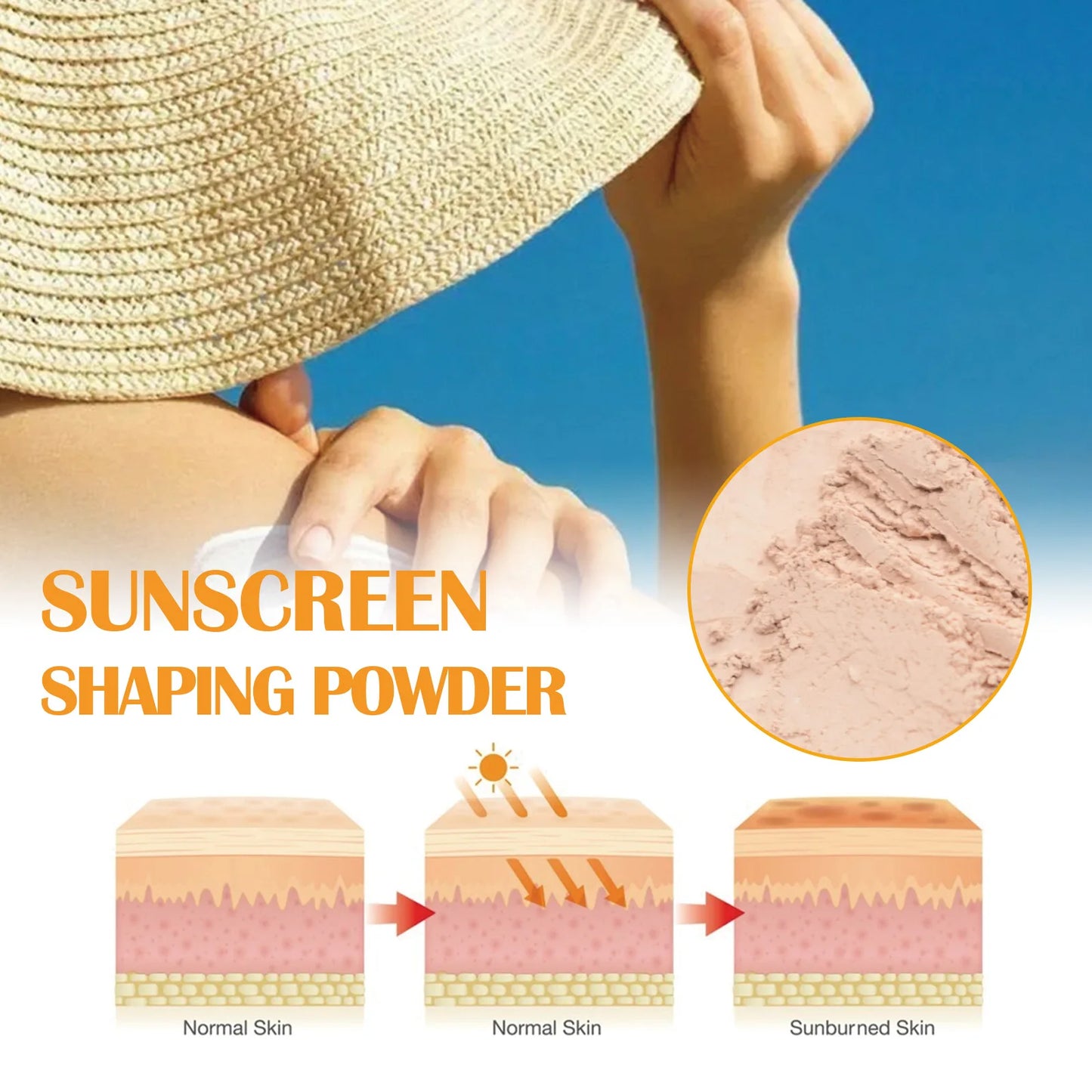 Sunscreen Loose Powder Sunblock Skin Protective Invisible Pore Solar Blocker Lasting Oil Control Light Waterproof Setting Powder