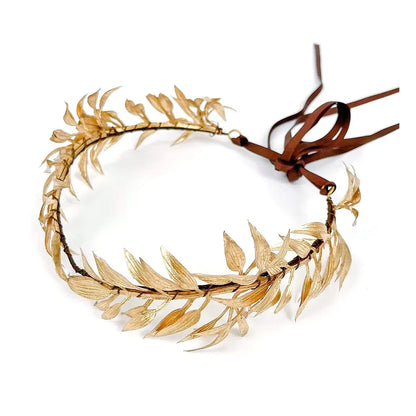 New Unisex Greek Laurel Crown Adjustable Gold God Elf Leaf Headpiece Elven Circlet for King Men Adult Renaissance Toga Cospay
