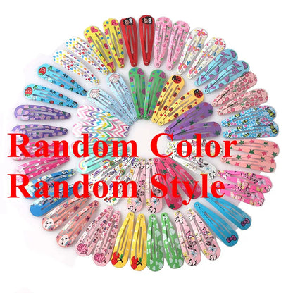 20/40Pcs Alloy Hair Accessories Children Hairpin Cartoon Animal Flower Print Dripping Hair Clips Girls Headdress Head Decoration