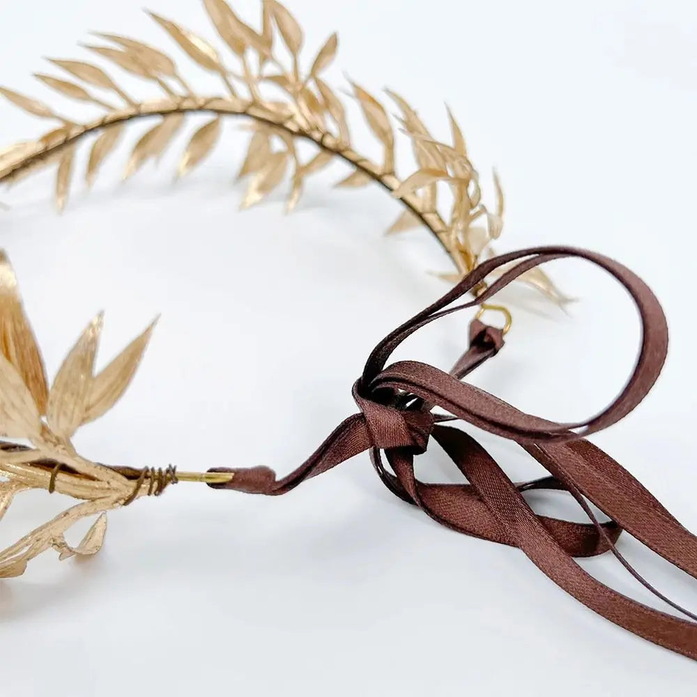 New Unisex Greek Laurel Crown Adjustable Gold God Elf Leaf Headpiece Elven Circlet for King Men Adult Renaissance Toga Cospay