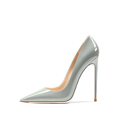 HLTINO Navy Blue Bright Shoes for Spring Summer Women Patent Leather High Heels Pointed Toe Sexy White Autumn Pumps