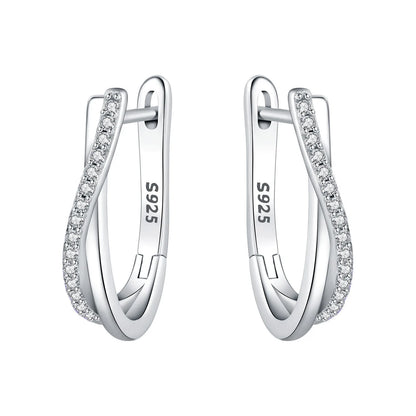 925 Sterling Silver Exquisite Multi-layer Ear Ring Jewelry Versatile Hoop Earrings For Women Jewelry Fine Birthday Party Gift