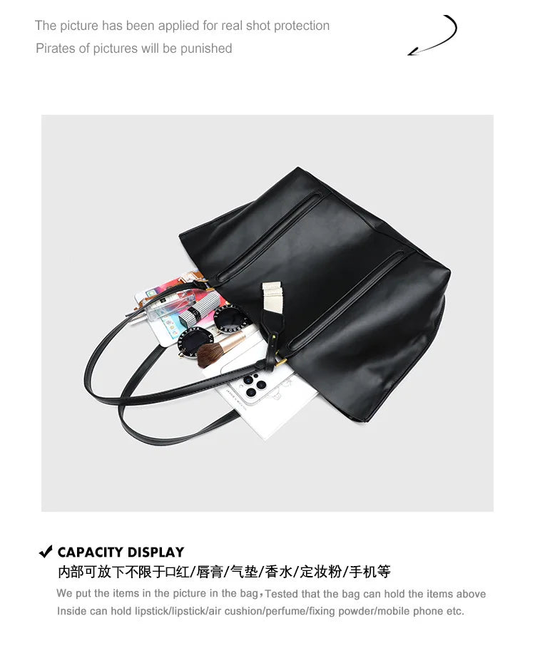 Large Capacity Tote Bag Luxury Designer Women Shoulder Bag Pu Leather Bucket Bags For Women Handbags And Purses New 2026 Shopper