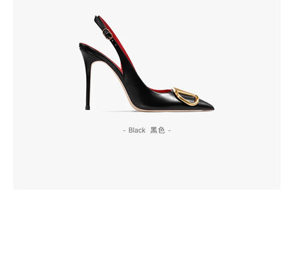 HLTINO Fahion Slingback Black Comfortable Women Summer Shoes Very High Heel Sandals 2025 Trend for Wedding Party Dress