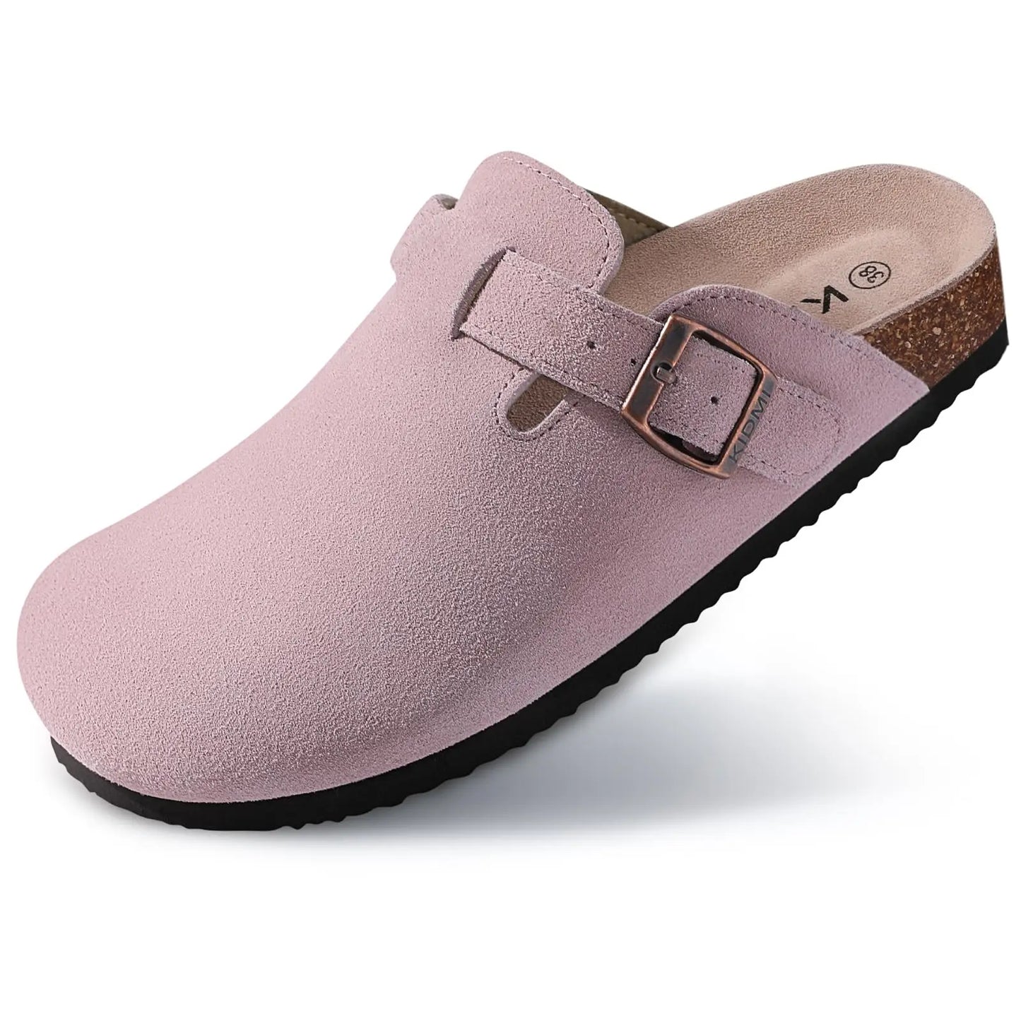 Goosecret Genuine Cow Suede Clogs for Women Men Clogs Soft Cork Footbed Mules Leisure House Shoes with Arch Support Beach Slides