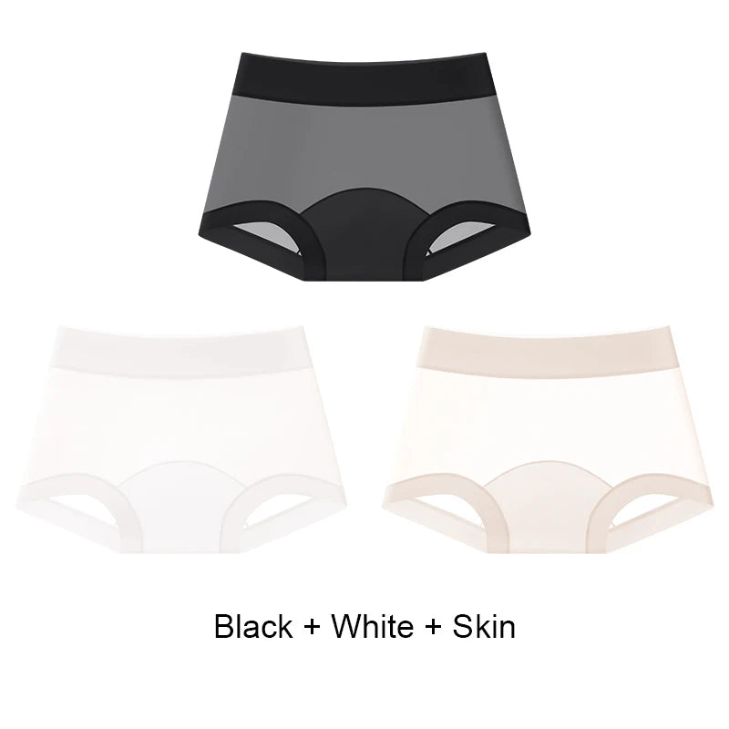 Summer Briefs Panties Women Micro Underwear Lady Ice Silk Woman Boxers Women's Shorts Transparent Linergie Sexy Panties Set Pack