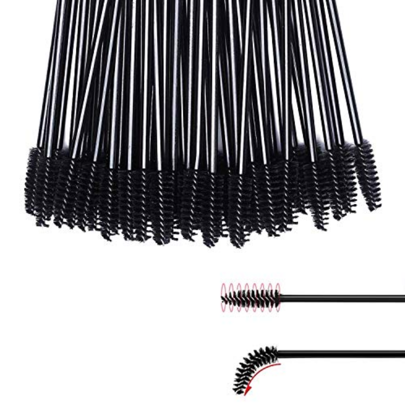100/300Pcs Eyelash Mascara Brushes for Eye Lashes Extension Eyebrow and Makeup Lash Spoolies Wands