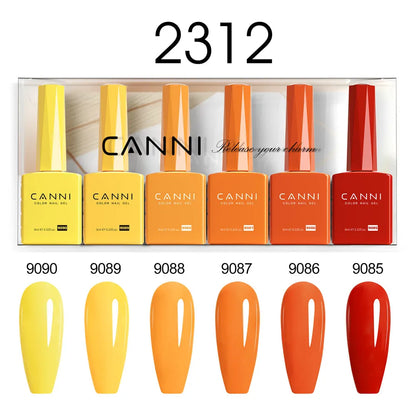 6pcs*9ml HEMA TPO FREE Nail Gel Polish CANNI Semi Permanent Jelly Pink Nude Color Gel Varnish Great Coverage UV LED Lacquer