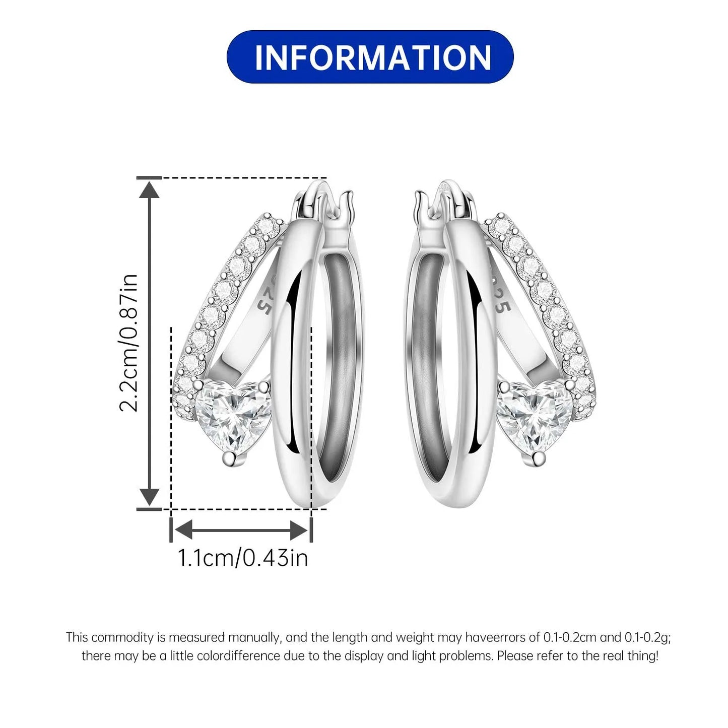 925 Sterling Silver Exquisite Multi-layer Ear Ring Jewelry Versatile Hoop Earrings For Women Jewelry Fine Birthday Party Gift