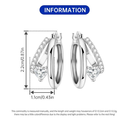 925 Sterling Silver Exquisite Multi-layer Ear Ring Jewelry Versatile Hoop Earrings For Women Jewelry Fine Birthday Party Gift