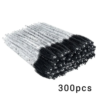100/300Pcs Eyelash Mascara Brushes for Eye Lashes Extension Eyebrow and Makeup Lash Spoolies Wands