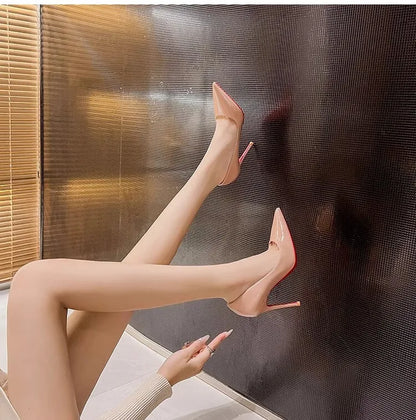 High Heels For Woman 2026 Trend New Leather Luxury Red Shiny Bottom Pointed Toe Stiletto Pumps 12cm Sexy Comfortable Party Shoes