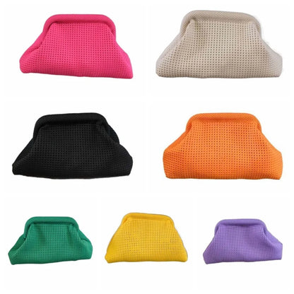 Durable Polyester Summer Beach Clutch Bag Elastic Soft Hollow Out Pouch Large Capacity Breathable Small Crochet Handbag Spring