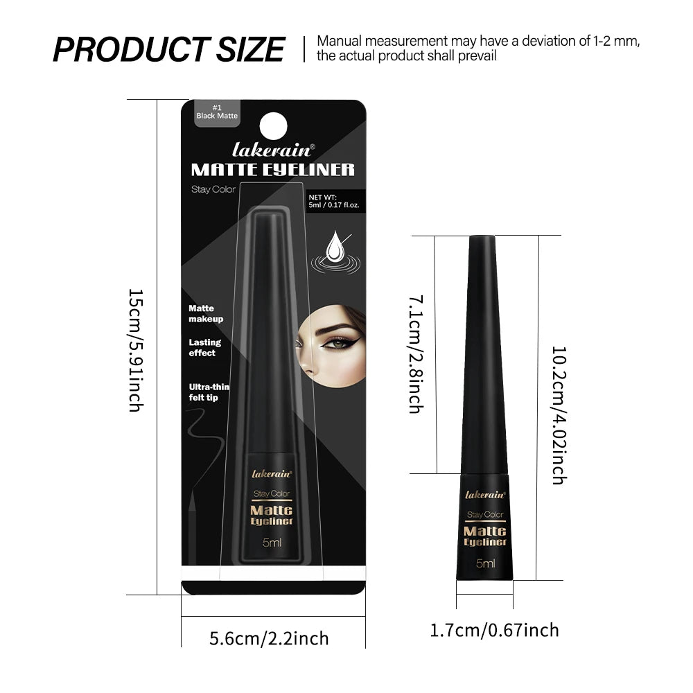 Matte Liquid Eyeliner Matte Eyeliner Waterproof and Sweat-Proof Non-Smudge Liquid Eyeliner Smooth Liquid Eyeliner