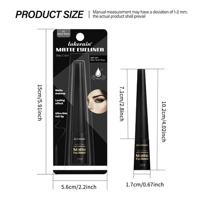 Matte Liquid Eyeliner Matte Eyeliner Waterproof and Sweat-Proof Non-Smudge Liquid Eyeliner Smooth Liquid Eyeliner