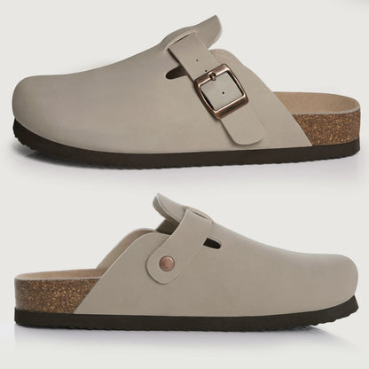 Goosecret Genuine Cow Suede Clogs for Women Men Clogs Soft Cork Footbed Mules Leisure House Shoes with Arch Support Beach Slides