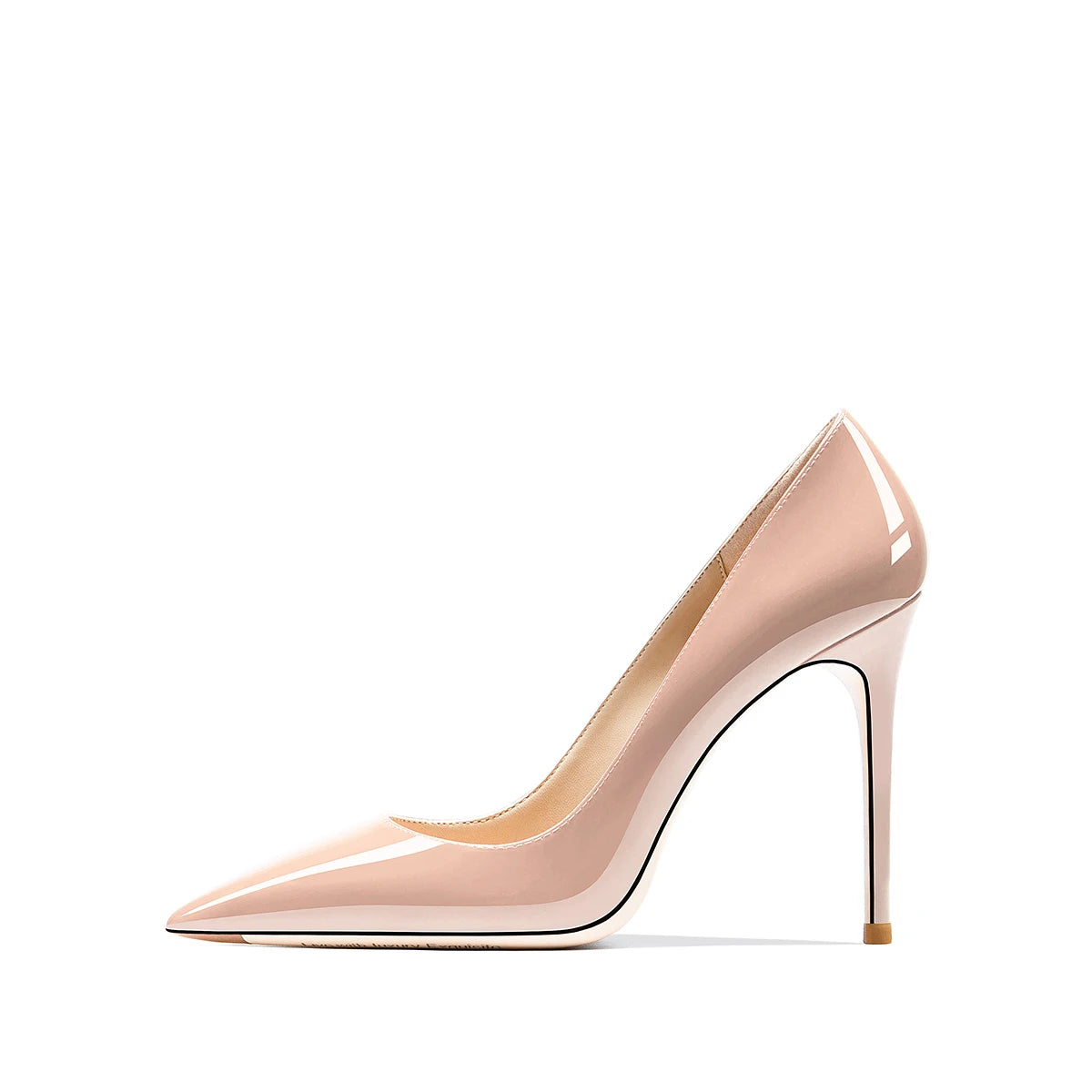 HLTINO Navy Blue Bright Shoes for Spring Summer Women Patent Leather High Heels Pointed Toe Sexy White Autumn Pumps
