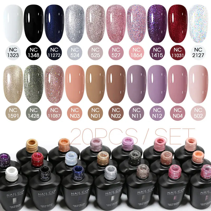 NAILCO 15ml 10/20/30pcs Nail Gel Polish 333 Colors Blue UV&LED Gel Varnish Nude Red Soak Off Semi Permanent UV Nail Gel Varnish