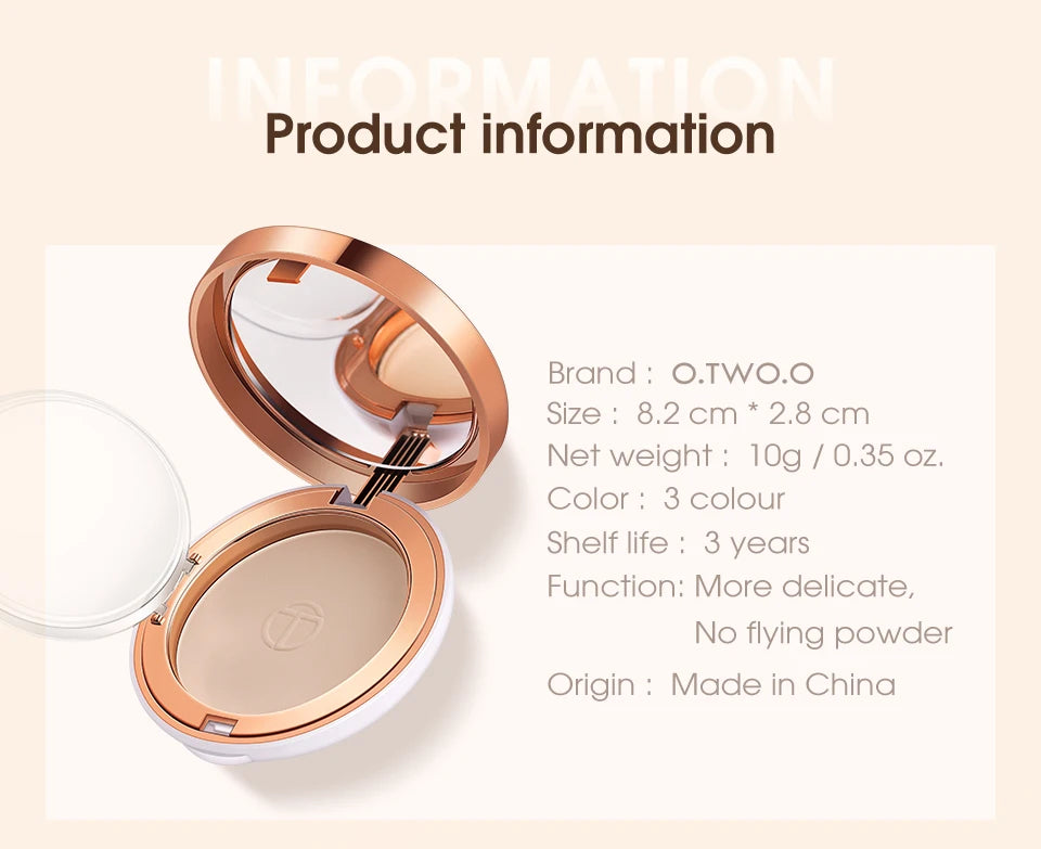 Silk Smooth Oil Control Pressed Powder Makeup Setting Powder Waterproof Long Lasting Face Powder For Flawless Matte Finish