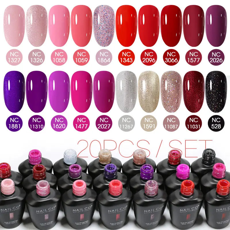 NAILCO 15ml 10/20/30pcs Nail Gel Polish 333 Colors Blue UV&LED Gel Varnish Nude Red Soak Off Semi Permanent UV Nail Gel Varnish