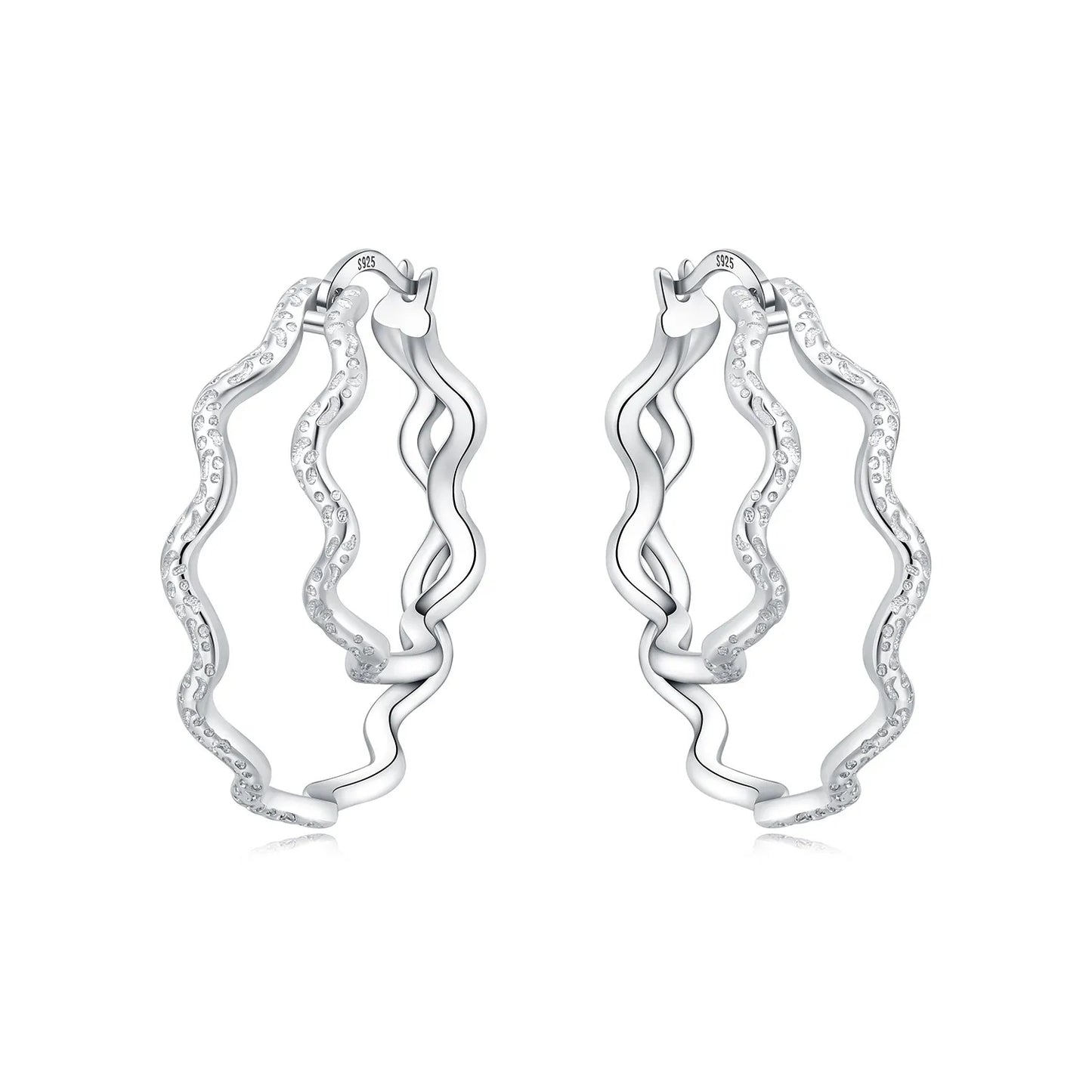 925 Sterling Silver Exquisite Multi-layer Ear Ring Jewelry Versatile Hoop Earrings For Women Jewelry Fine Birthday Party Gift