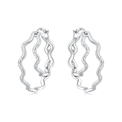 925 Sterling Silver Exquisite Multi-layer Ear Ring Jewelry Versatile Hoop Earrings For Women Jewelry Fine Birthday Party Gift