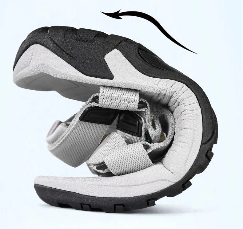High Quality Summer Open Shoes Men Outdoor Adjustable Sandals Beach Gladiator Rome Breathable Green Pure Black Big Size 47 48