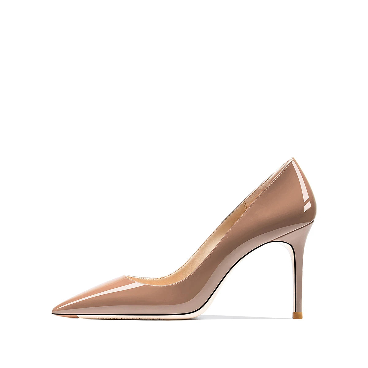 HLTINO Navy Blue Bright Shoes for Spring Summer Women Patent Leather High Heels Pointed Toe Sexy White Autumn Pumps