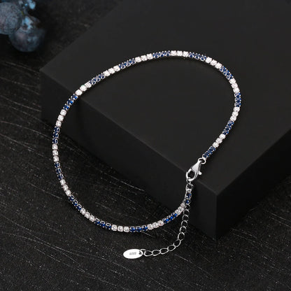 Rinntin Italian Sparkle Mirror Link Chain Anklet Women's 925 Silver Summer Foot Chain Bracelet Fashion Ankle Straps Jewelry SA29