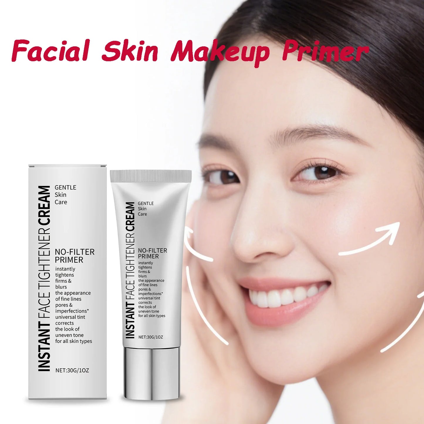 Face Tighten Cream Face Primer Moisturizer Pre-Makeup Isolation Hydrating Base Smoothing Fine Lines Firming Brightening Face Ski