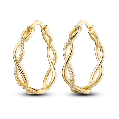 925 Sterling Silver Exquisite Multi-layer Ear Ring Jewelry Versatile Hoop Earrings For Women Jewelry Fine Birthday Party Gift