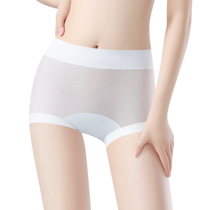 Summer Briefs Panties Women Micro Underwear Lady Ice Silk Woman Boxers Women's Shorts Transparent Linergie Sexy Panties Set Pack