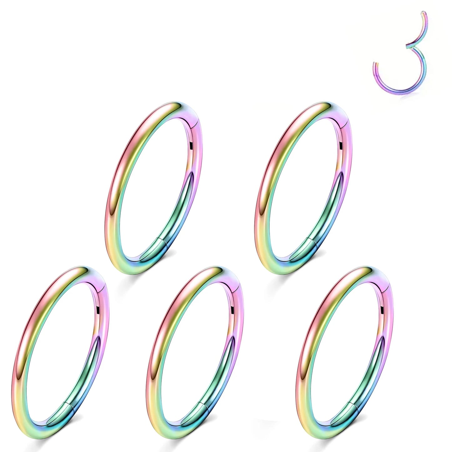 Hinged Nose Ring Hoop Septum Hoop  Ring Tragus Rook Ring Piercing Jewelry Lip Labret Ring Clicker Cartilage Earrings Women Gift