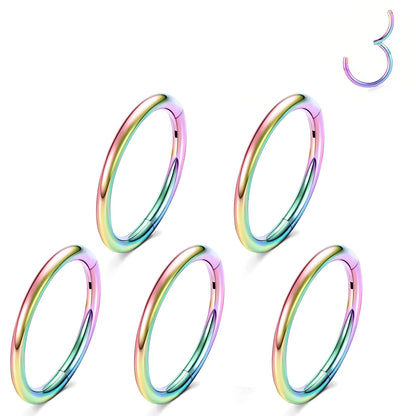 Hinged Nose Ring Hoop Septum Hoop  Ring Tragus Rook Ring Piercing Jewelry Lip Labret Ring Clicker Cartilage Earrings Women Gift