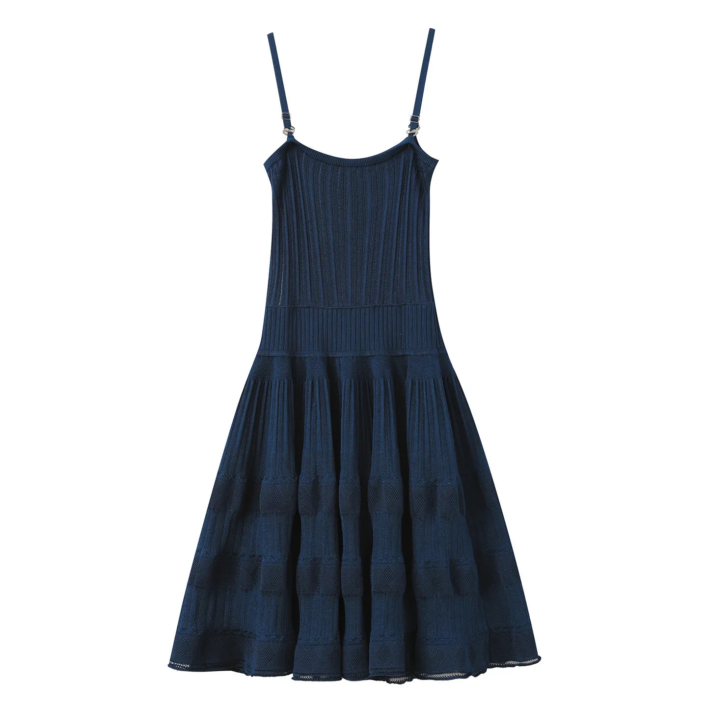2026 Summer New Women's Breathable Pleated Suspender Dress, High-Quality Fashionable Casual Vacation Fitted A-line Knit Skirt