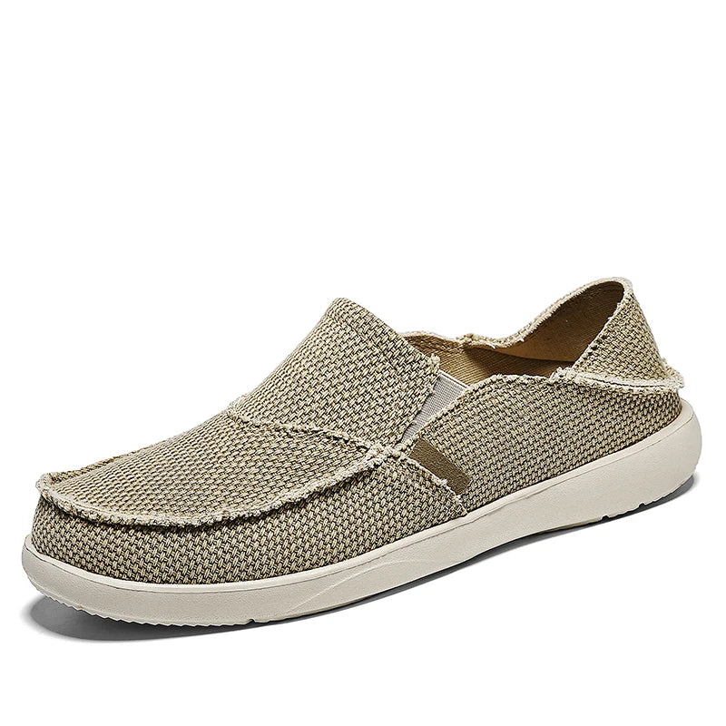 2024 Summer Men Canvas Shoes Espadrilles Breathable Casual Shoes Men Loafers Comfortable Ultralight Lazy Boat Shoes Big Size 47