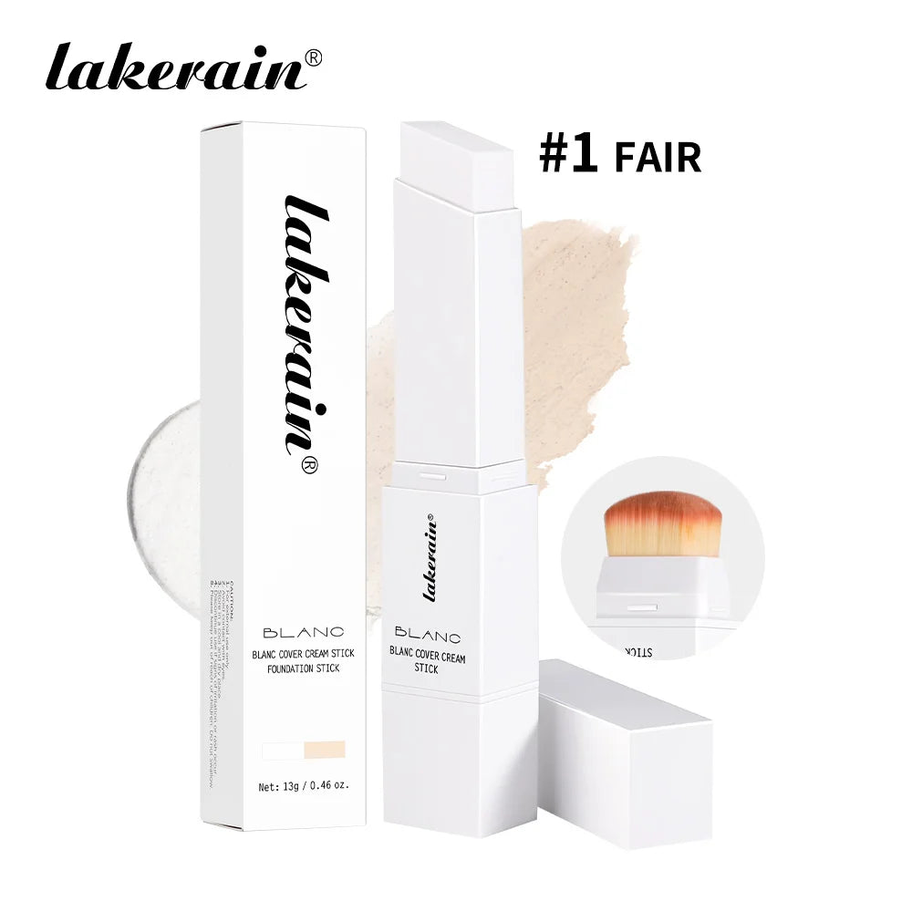 Color-changing Foundation Stick Blanc Foundation Korean Makeup Base High Coverage Concealer Natural Nude 2 IN 1 Foundation Stick