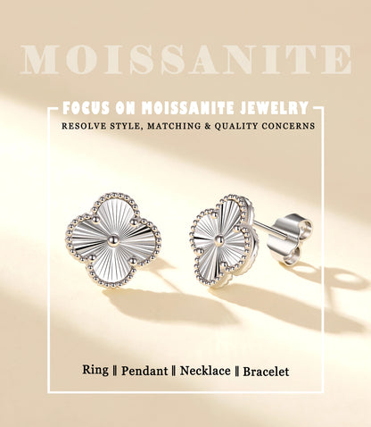 S925 Sterling Silver Ancient Chinese Four Petal Flower Stud Earrings Wholesale Vintage Radial Texture Jewelry For Women