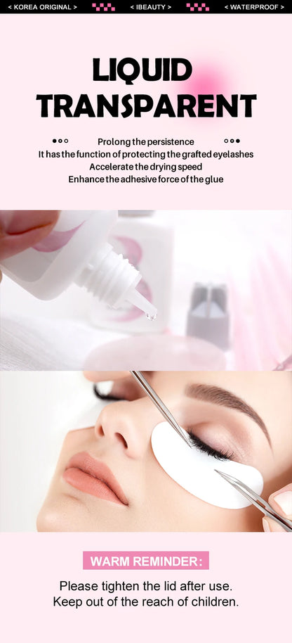 1 Bottle IBeauty Rose Primer Eyelash Extension Booster Long Lasting Korea Shop Adhesive Supplies Makeup Glue Stronger Tools
